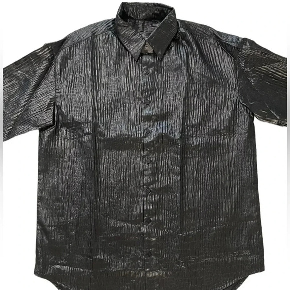 GAP Tops - Gap Metallic Stripe Mob Wife Big‎ Shirt L